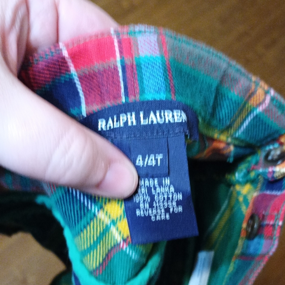 Ralph Lauren Green and Red Plaid Girls Skirt 4T - Picture 3 of 4